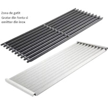 Grătar din fontă și emițător din oțel inoxidabil pentru grătar