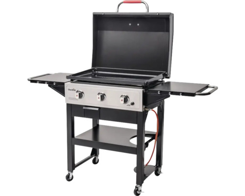 Grătar pe gaz Char-Broil cu trei arzătoare, rafturi și dulap inferior