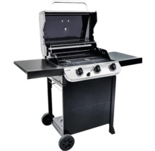 Grătar cu gaz cu trei arzătoare, suprafețe de depozitare și roți