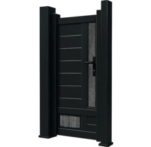 Poartă de grădină neagră cu mâner și cadru