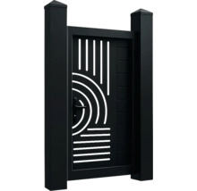 Poartă de grădină cu stâlpi și design modern