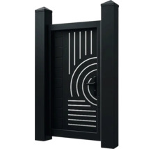 Poartă de grădină cu stâlpi și design modern