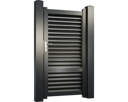 Poartă de intimitate din aluminiu cu lamele orizontale