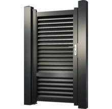 Poartă de grădină neagră cu lamele orizontale