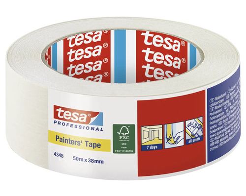 Bandă mascare premium tesa® crem 38 mm x 50 m Bandă de mascare Tesa Professional 50 metri x 38 milimetri