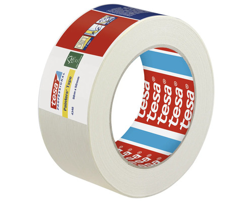 Bandă mascare premium tesa® crem 50 mm x 50 m Bandă de mascare Tesa 4348, 50 metri pe 50 milimetri