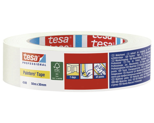 Bandă mascare premium tesa® crem 30 mm x 50 m Rola de bandă adezivă Tesa Professional pentru zugrăveli, 50 metri x 30 milimetri