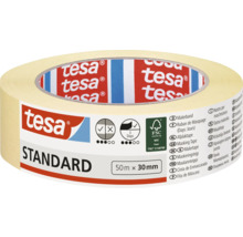 Bandă adezivă de mascare Tesa Standard, 50 metri pe 30 milimetri