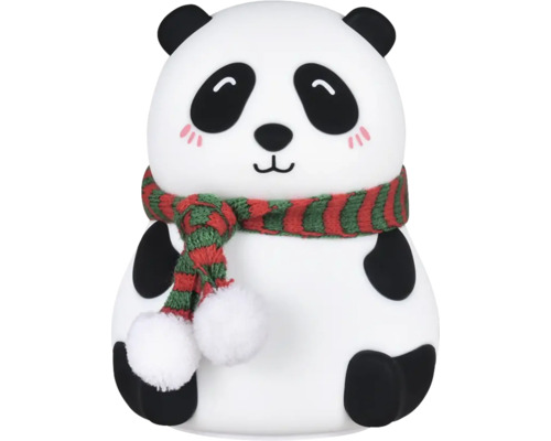 Lampă de veghe cu LED Smiley Bao 1W 54 lumeni, lumină RGB, silicon Figurină decorativă panda cu fular