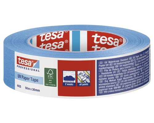 Bandă de mascare tesa din hârtie creponată rezistentă la UV 30 mm x 50 m Bandă de mascare din hârtie Tesa rezistentă la UV 50 metri pe 30 milimetri