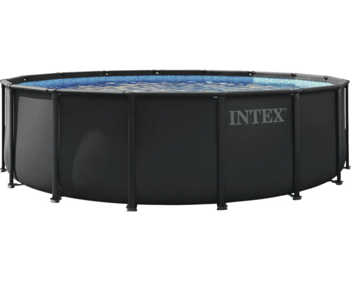 Piscină supraterană cu cadru de oțel și logo Intex