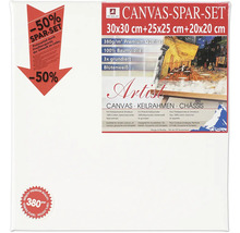 Set pânză cu trei șasiuri de dimensiuni 30x30 cm, 25x25 cm și 20x20 cm