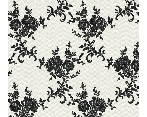 Tapet cu model floral negru