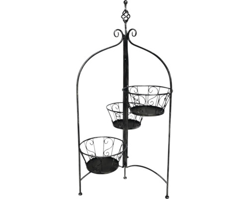 Suport pentru plante cu trei coșuri din metal