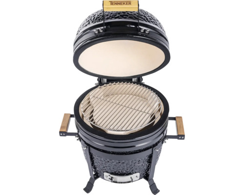 Grătar ceramic deschis cu grătar și logo Tenneker