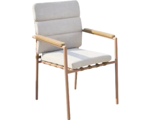 Set mobilier grădină/terasă Olimp oțel 5 piese 4 locuri maro Scaun de grădină cu brațe și tapițerie