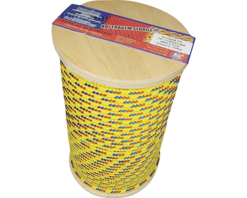 Sfoară din polipropilenă pe o bobină de lemn, diametru de 5 mm, lungime de 100 metri