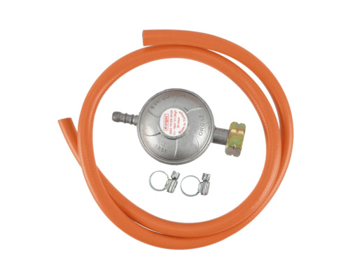 Regulator de presiune a gazului cu furtun de gaz și cleme pentru furtun