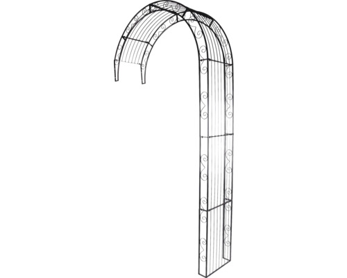 Arcadă trandafiri Lafiora metal 40x132x240 cm negru Arcadă de grădină metalică cu suport pentru plante cățărătoare