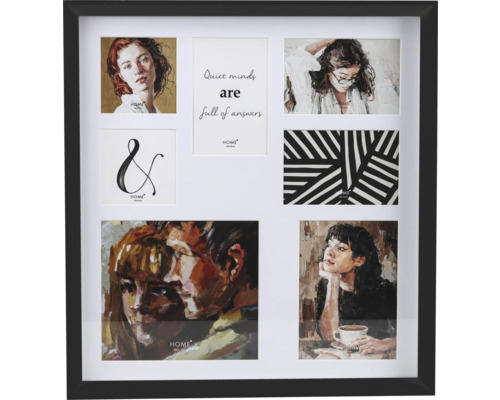 Ramă foto multiplă neagră pentru șapte fotografii