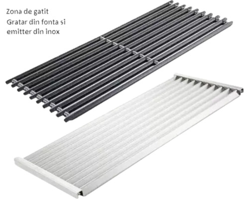 Grătar din fontă și arzător grătar din oțel inoxidabil