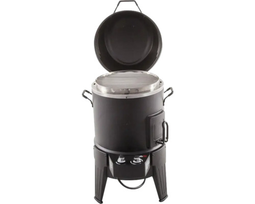 Grătar pe gaz cu capac deschis și grătar