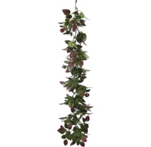 Ghirlandă artificială de iederă cu frunze verzi și violet