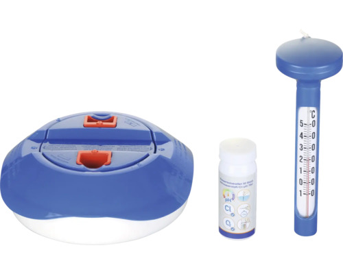 Set de întreținere a piscinei cu plutitor dozator, termometru și benzi de testare