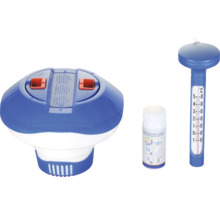Set de întreținere piscină cu plutitor dozator, benzi de testare și termometru pentru analiza apei