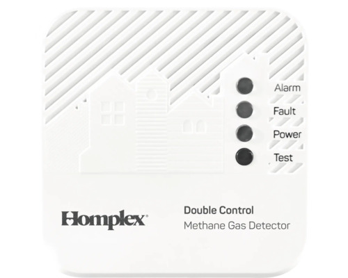 Detector de metan Homplex cu indicator de alarmă, defecțiune, alimentare și testare