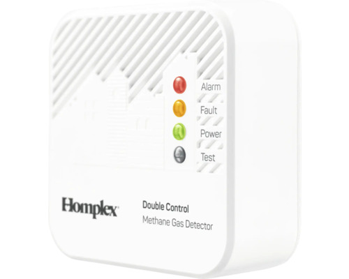 Detector de metan Homplex cu alarmă, indicator de defecțiune, indicator de funcționare și funcție de testare