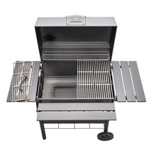 Grătar pe cărbune cu capac deschis și suprafețe de depozitare