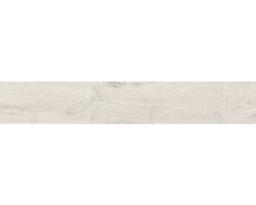 Gresie exterior / interior porțelanată glazurată Buckwood White 19,8x119,8 cm