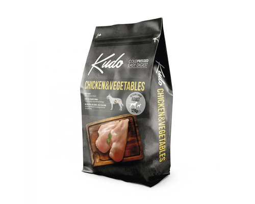 Hrană pentru câini Kudo pui și legume, pachet de 12 kilograme