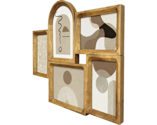 Ramă foto din lemn, multi-piesă, cu motive abstracte