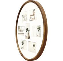 Ramă foto rotundă din lemn pentru șapte fotografii