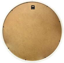 Partea din spate a unei rame foto rotunde cu sistem de agățare