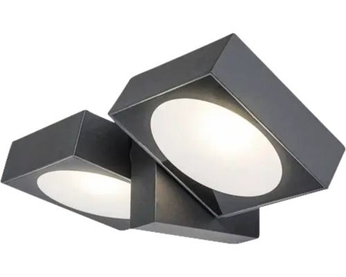 Lumină de plafon modernă cu două spoturi pătrate pivotante