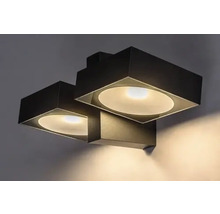 Lumină de perete modernă cu două abajururi pătrate