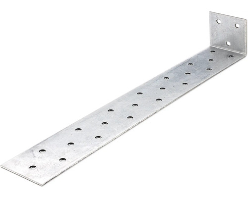 Colțar metalic perforat Alberts 400x40x40x2 mm, oțel zincat Sendzimir Conector unghiular metalic cu găuri