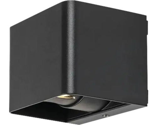 Lumină de perete exterioară neagră, pătrată