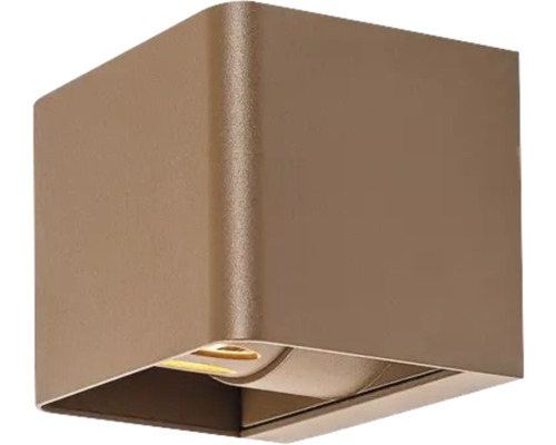 Aplică LED exterior Rabalux Hallstatt 10W 320 lumeni, IP54, maro Lumină de perete pătrată pentru exterior