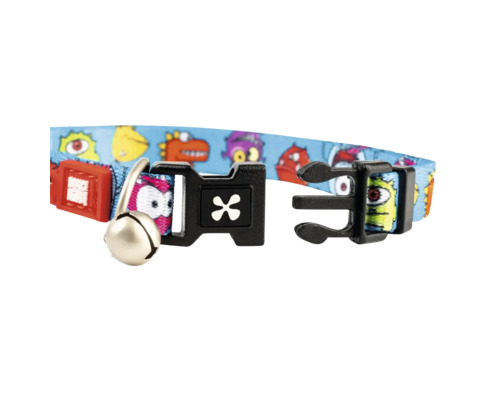 Zgardă pentru pisici cu motiv de monstru și clopoțel