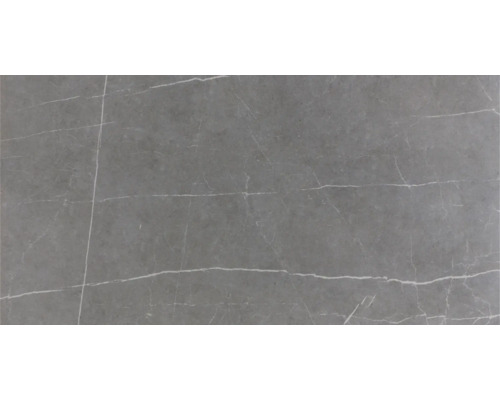 Gresie exterior / interior porțelanată glazurată rectificată Concept Graphite 60x120 cm Placă gri cu structură de marmură pentru placarea pereților și a podelelor