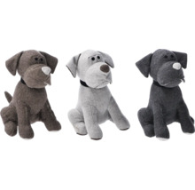 Trei câini de pluș ca opritor de ușă