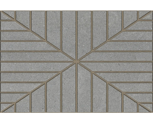 Gresie exterior / interior porțelanată glazurată Newry Gris 40x60 cm Pavele gri cu model geometric pentru exterior