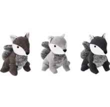 Trei veverițe de pluș cu model herringbone