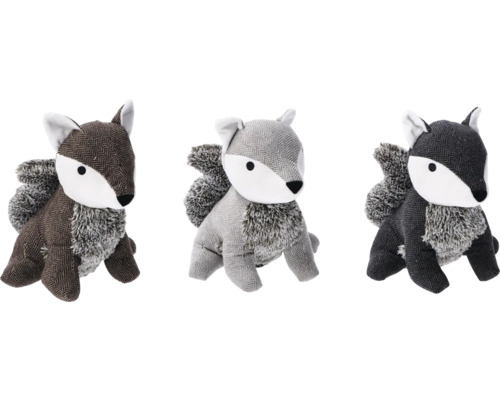 Trei veverițe de pluș cu model herringbone