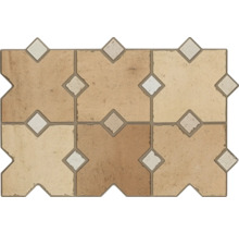 Pavaj autoblocant în diferite nuanțe de maro cu model de romburi