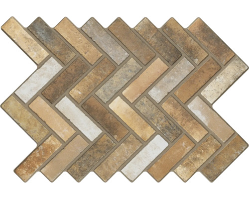 Gresie exterior / interior porțelanată glazurată Spica Mix 40x60 cm Placă de mozaic în model herringbone